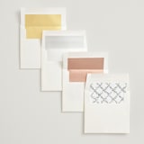 "Watercolor Wreath" - Wedding Invitations in Linen by Katrina Crouch - Envelope Liner Options