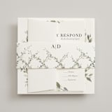 "Watercolor Wreath" - Wedding Invitations in Linen by Katrina Crouch - Assembled