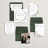 "Watercolor Wreath" - Wedding Invitations in Linen by Katrina Crouch - Invitation Suite
