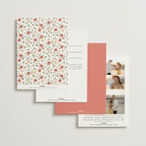 "Roses Crest" - Wedding Invitations in Pomegranate by Everett Paper Goods - Back of Card Options
