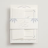 "Ocean Dreams" - Wedding Invitations in Pale Cerulean by Sabrin Deirani - Assembled with Belly Band