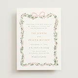 "Ribbonly Frame" - Wedding Invitations in Blush by Itsy Belle Studio - Front