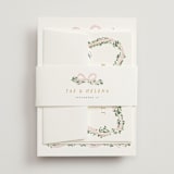 "Ribbonly Frame" - Wedding Invitations in Blush by Itsy Belle Studio - Assembled with Belly Band