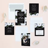 "Heirloom Roses" - Wedding Invitations in Ebony by Jill Means - Invitation Suite