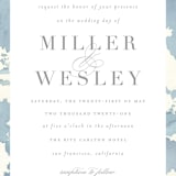 "Reverie" - Wedding Invitations in Periwinkle by Sara Hicks Malone - Close-Up