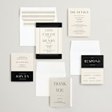 "Simple Elegance" - Wedding Invitations in Onyx by Monika Konieczna - Invitation Suite