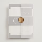 "Simple Elegance" - Wedding Invitations in Onyx by Monika Konieczna - Assembled with Vellum Wrap and Wax Seal