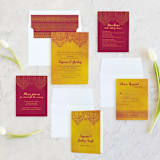 "Anand Karaj" - Wedding Invitations in Coral by Ann Gardner - Invitation Suite