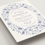 "Daisy Toile" - Wedding Invitations in Blue Willow by Susan Zinader - Detail