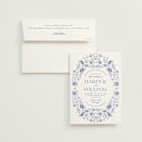 "Daisy Toile" - Wedding Invitations in Blue Willow by Susan Zinader - Invitation with Envelope