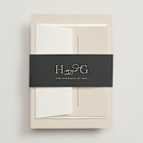 "Tendu" - Wedding Invitations in Creme by Carly Reed Walker - Assembled with Belly Band
