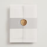 "Tendu" - Wedding Invitations in Cloud by Carly Reed Walker - Assembled with Vellum Wrap and Wax Seal