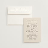 "Tendu" - Wedding Invitations in Creme by Carly Reed Walker - Invitation with Envelope