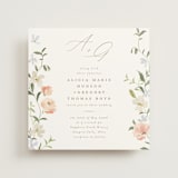 "Garden View" - Wedding Invitations in Peach by Everett Paper Goods - Front