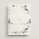 "Wildflower Trellis" - Wedding Invitations in Iris by Everett Paper Goods - Assembled with Belly Band
