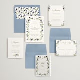 "Wildflower Trellis" - Wedding Invitations in Iris by Everett Paper Goods - Invitation Suite