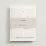 "Gentle Whisper" - Wedding Invitations in Cotton by Jennifer Postorino - Assembled with Belly Band