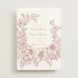 "Wreath In Bloom" - Wedding Invitations in Harvest by Leah Bisch - Front