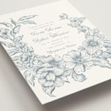 "Wreath In Bloom" - Wedding Invitations in Lake by Leah Bisch - Detail
