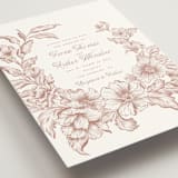 "Wreath In Bloom" - Wedding Invitations in Harvest by Leah Bisch - Detail
