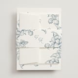 "Wreath In Bloom" - Wedding Invitations in Lake by Leah Bisch - Assembled with Belly Band