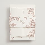 "Wreath In Bloom" - Wedding Invitations in Harvest by Leah Bisch - Assembled with Belly Band