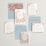 "Wreath In Bloom" - Wedding Invitations in Harvest by Leah Bisch - Invitation Suite