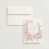 "Wreath In Bloom" - Wedding Invitations in Harvest by Leah Bisch - Invitation with Envelope