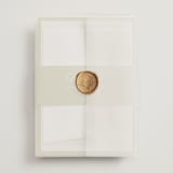 "rory" - Wedding Invitations in Olive by Ellen Schlegelmilch - Assembled with Vellum Wrap and Wax Seal