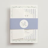 "Delicate Vines" - Wedding Invitations in Periwinkle by Kristen Smith - Assembled with Belly Band
