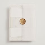 "The Gallery" - Wedding Invitations in Summer Citrus by Vera Lim - Assembled with Vellum Wrap and Wax Seal