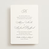 "Initial" - Wedding Invitations in Pearl by Jennifer Postorino - Front