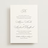 "Initial" - Wedding Invitations in Pearl by Jennifer Postorino - Front