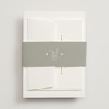 "Initial" - Wedding Invitations in Pearl by Jennifer Postorino - Assembled with Belly Band