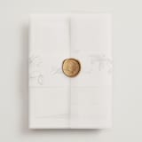 "legacy" - Wedding Invitations in Pure by Design Lotus - Assembled with Vellum Wrap and Wax Seal
