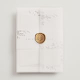 "iliya" - Wedding Invitations in Bordeaux by Itsy Belle Studio - Vellum Wrap with Wax Seal