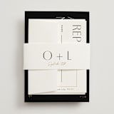 "love love love" - Wedding Invitations in Onyx by Robert and Stella - Assembled with Belly Band