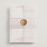 "Mughal Gardens" - Wedding Invitations in Ivory by Sherley Ferreira - Assembled with Vellum Wrap and Wax Seal