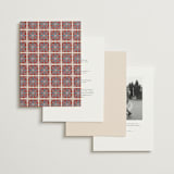 "Block Print Tile" - Wedding Invitations in Terracotta by Katharine Watson - Back of Card Options