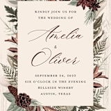 "Woodland Garden" - Wedding Invitations in Mahogany by Susan Moyal - Close-Up