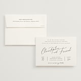 "Beautifully Scripted" - Wedding Invitations in Pearl by Hooray Creative - Invitation with Envelope