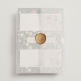 "all the flowers of the world" - Wedding Invitations in Garden by Sumak Studio - Assembled with Vellum Wrap and Wax Seal