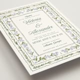 "Vintage Sketched" - Wedding Invitations in Wisteria by Jenna Holcomb - Detail