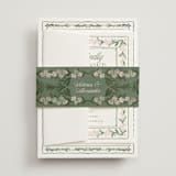 "Vintage Sketched" - Wedding Invitations in Peony by Jenna Holcomb - Assembled with Belly Band