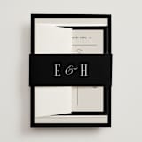 "Threaded" - Wedding Invitations in Suit by Pixel and Hank - Assembled with Belly Band