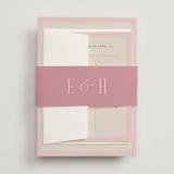 "Threaded" - Wedding Invitations in Petal by Pixel and Hank - Assembled with Belly Band