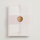 "Threaded" - Wedding Invitations in Petal by Pixel and Hank - Assembled with Vellum Wrap and Wax Seal