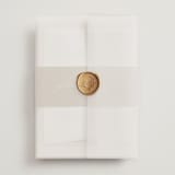 "Everlasting Love" - Wedding Invitations in Linen by Brandy Folse - Assembled with Vellum Wrap and Wax Seal