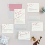 "Winter Flourish" - Wedding Invitations in Petal Pink by Annie Clark - Invitation Suite
