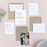 "Foundry" - Wedding Invitations in Rose Quartz by Kristie Kern - Invitation Suite